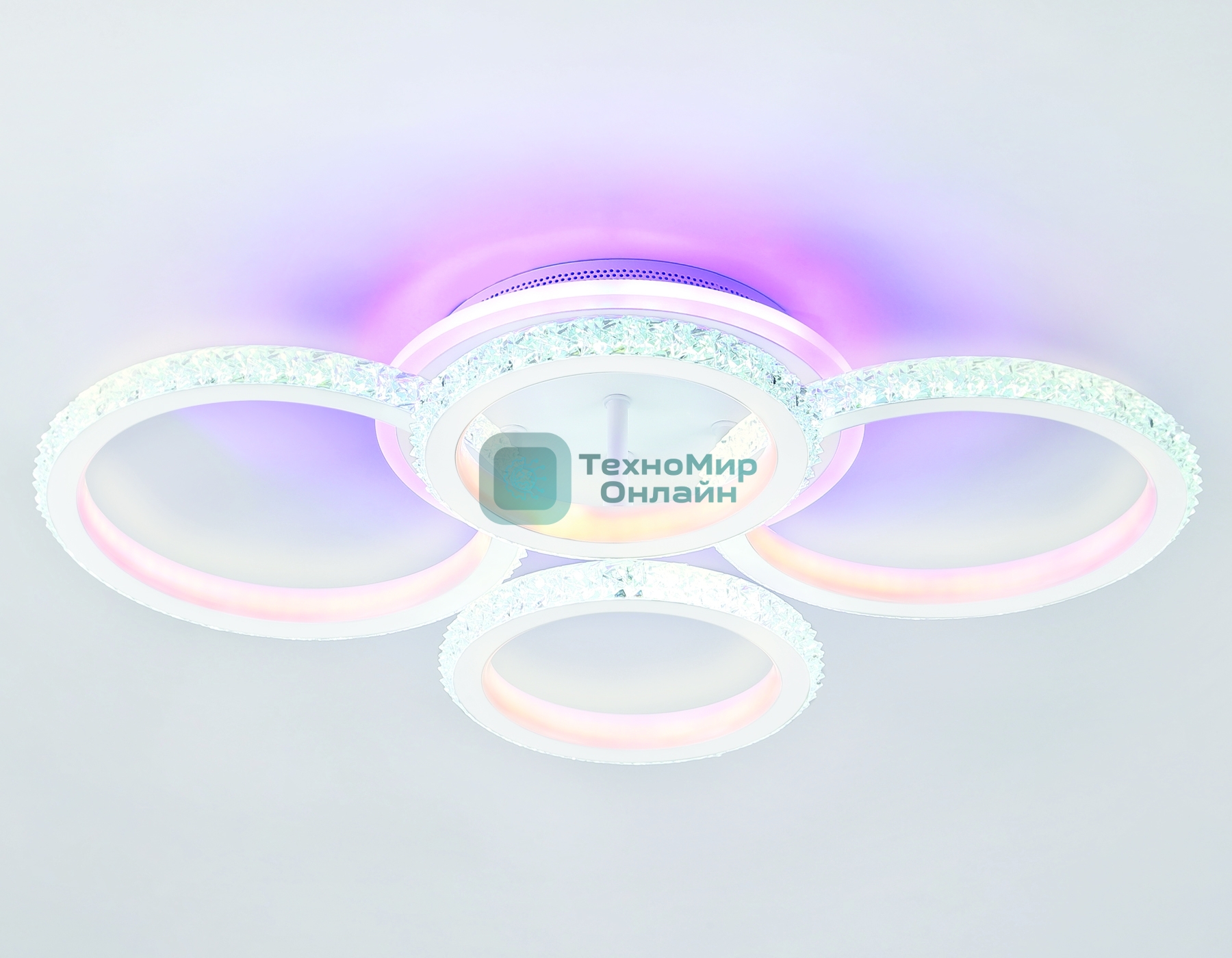 Потолочный светодиодный светильник FA9524/2+2 WH белый 92W 6400K/3000K+RGB 560*370*110 (ПДУ РАДИО 2.4G)