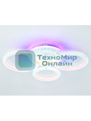 Потолочный светодиодный светильник FA9524/2+2 WH белый 92W 6400K/3000K+RGB 560*370*110 (ПДУ РАДИО 2.4G)