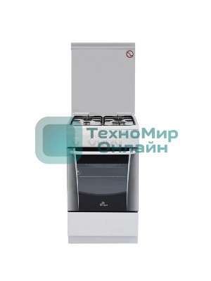 Плита газовая De Luxe 506040.05Г (КР) белый, конфорок 4 газовых, духовка 54 л, 50 см x 85 см x 60 см