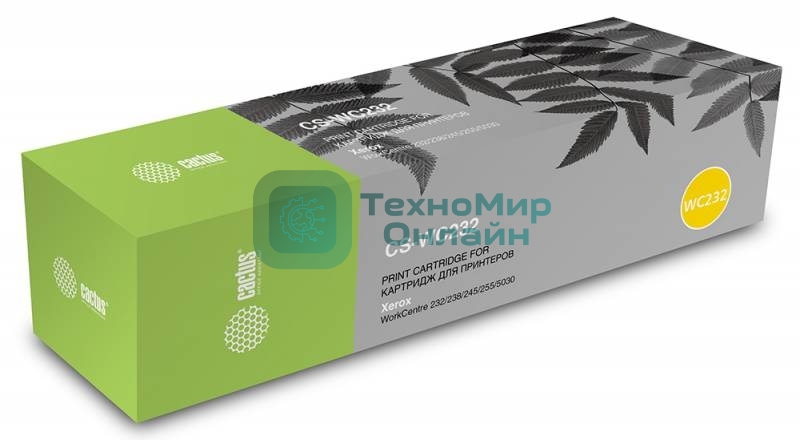 Картридж лазерный Cactus CS-WC232 006R01046 черный (32000 стр.) для Xerox WC 232/238/245/255/5030