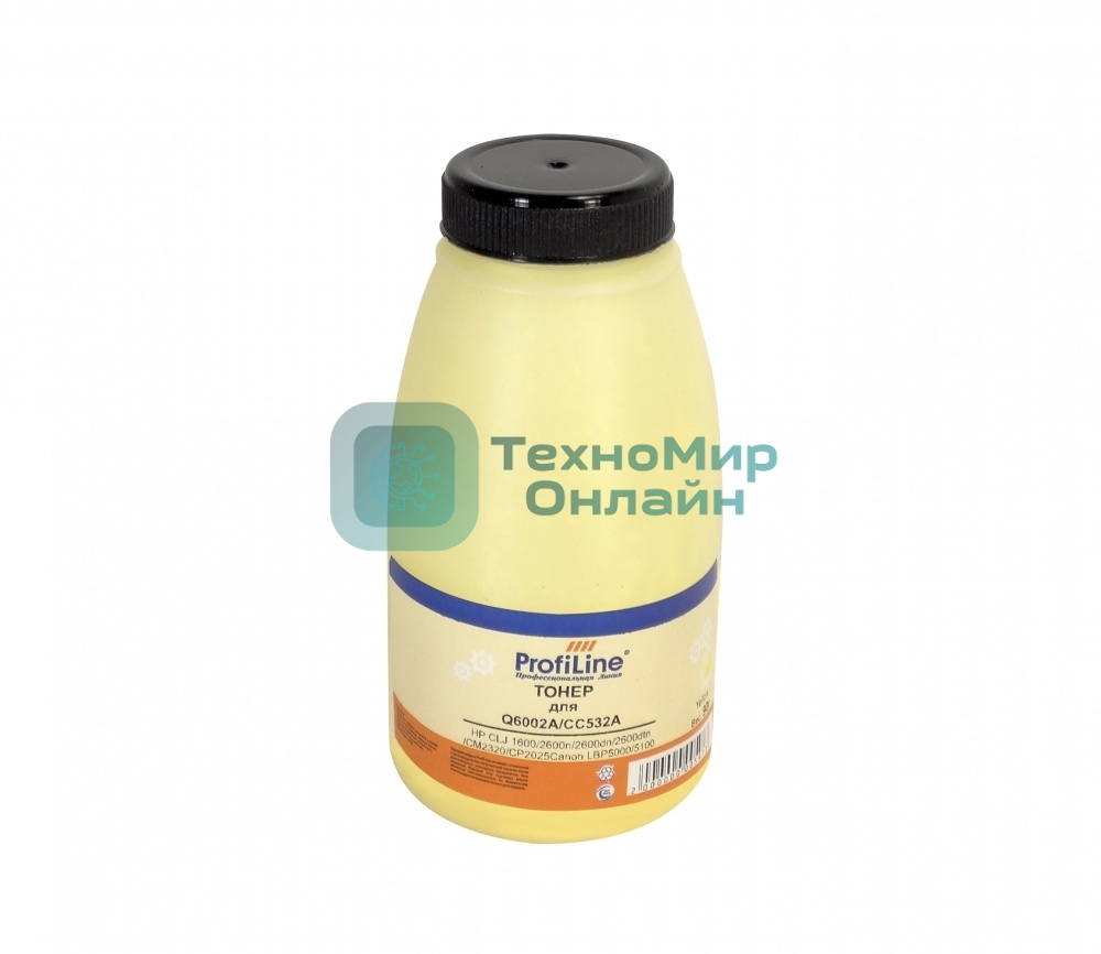 Тонер ProfiLine PL-Q6002/CC532/CE252/CE262/CE742/CB402 для HP CLJ 1600/2600n/2600dn/2600dtn/CM2320/CP2025/3525/5220/5225/4005/4025/4525/Canon LBP5000/5100Yellow 90 гр Фасовка РФ