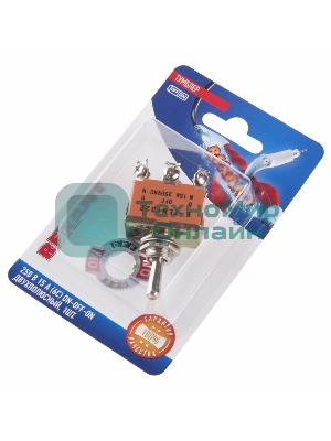 Тумблер Rexant 250V 15А (6c) ON-OFF-ON двухполюсный (KN-203) (в упак. 1шт.)