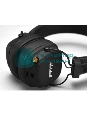 Беспроводные/проводные наушники Marshall Major IV черный, накладные, Bluetooth + проводной, беспроводная зарядка, до 80 ч