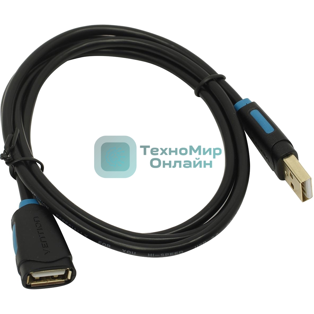 Кабель-удлинитель Vention USB 2.0 AM/AF - 1м черный