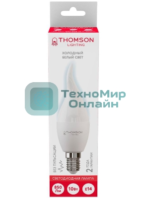 Лампа светодиодная Thomson TH-B2313 10Вт цок.: E14 свеча 220B 6500K св. свеч. бел. хол. Tail Candle (упак.: 1 шт)