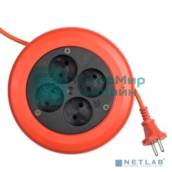 Удлинитель-рулетка EKF UBR-6-257-4-10 4x10 м без заземления ПВС 2x0,75 10А/2,3 кВт PROxima