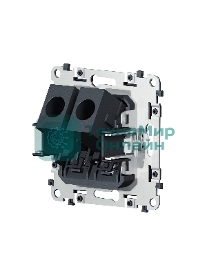 Механизм компьютерной двойной розетки RJ-45 (8P8C) CAT6 с автоматической защитной шторкой QUANT VM189