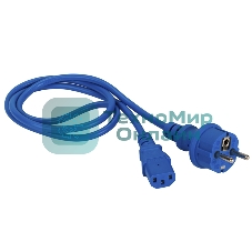 Шнур питания Lanmaster C13-Schuko прямая, 3х0.75, 220В, 10А, синий, 2 метра