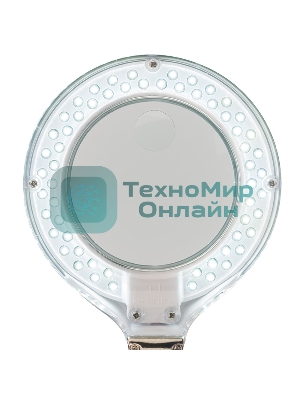 Лупа настольная 3D+12D Rexant с подсветкой 60 LED, белая