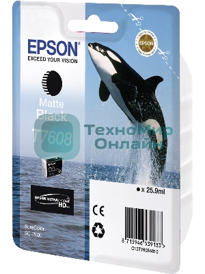 Картридж струйный Epson C13T76084010/C13T76084N10 черный матовый (25.9 мл) для SC-P600