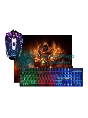 Комплект клавиатура+мышь Defender Aura MKP-117 проводной, USB, 2400 DPI, черный