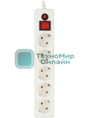 Сетевой фильтр Гарнизон EHLW-2 5р 10А 3 м белый