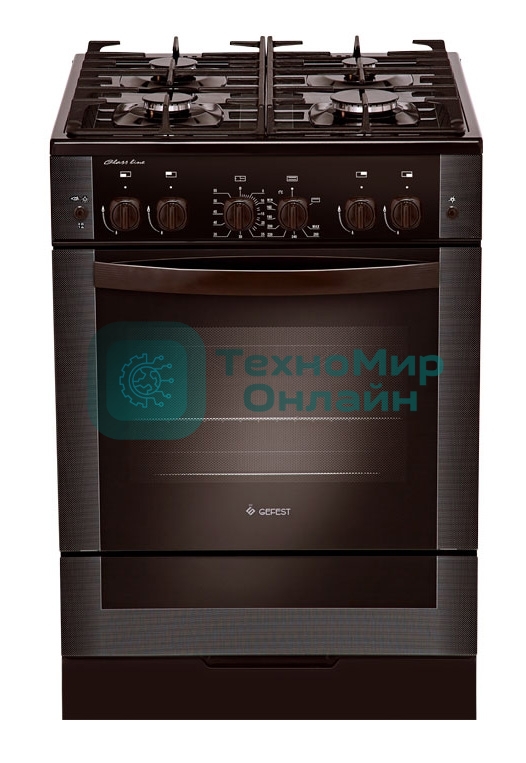 Плита газовая Gefest 6500-02 0045 коричневый, конфорок 4 шт, духовка 52 л, 60 см x 85 см x 60 см