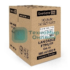 Кабель ExeGate EX289281RUS UTP4-C5e-CU-S25-IN-LSZH-GR-305 UTP 4 пары кат.5e медь, 25AWG, LSZH, бухта 305м, серый