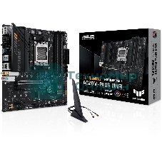 Материнская плата ASUS TUF GAMING A620M-PLUS WIFI, AM5, AMD A620, 4xDDR5, 4xSATA, 2xM.2, 1xPCIe 4.0 x16, 2xPCIe x1, 2xDP, 1xHDMI, 1x 2.5Gb LAN, 4xUSB-A 2.0, 2xUSB-A 3.2 Gen 1, 3x3.5 мм, 7.1, mATX