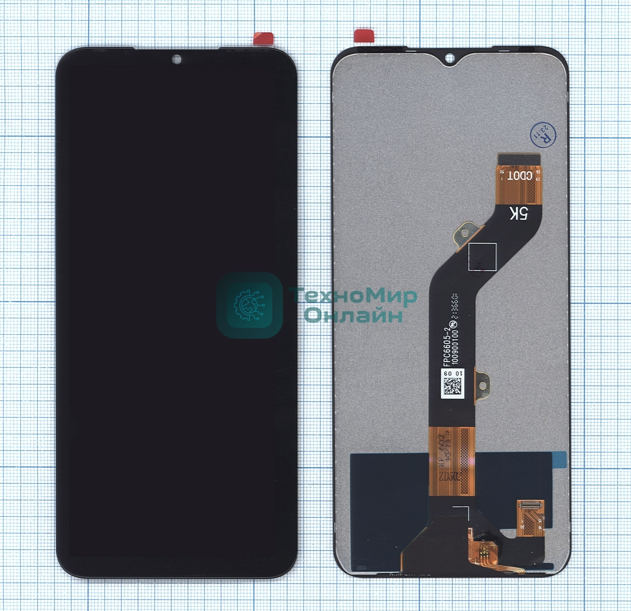 Дисплей (модуль) для Tecno Spark 8C (KG5n) в сборе с тачскрином черный