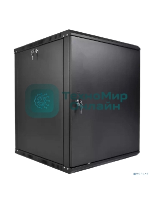 Шкаф телекоммуникационный настенный разборный ЦМО ЭКОНОМ 18U (600 350) дверь металл, черный