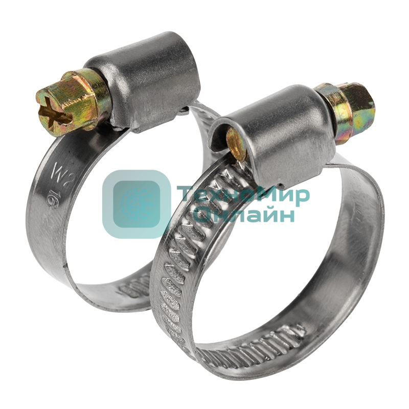 Хомут червячный Rexant 16-27-0,7 мм, (упак. 50 шт)