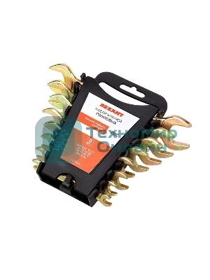 Набор ключей рожковых Rexant (6х7-20х22 мм), 8 шт., желтый цинк