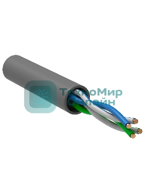 Кабель связи витая пара U/UTP кат. 5E 2 пары PVC 1м сер. GENERICA ITK BC1-C5E02-111-305-G