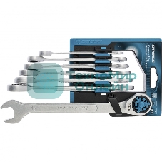 Набор ключей комбинированных Gross 14859 трещоточных, СRV, 7 шт -8 19 мм