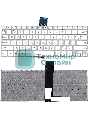 Клавиатура для ноутбука Asus F200CA F200LA F200MA X200 белая, без рамки, плоский Enter
