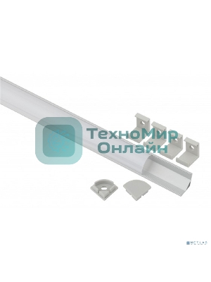 Комплект с угловом анодированным профилем ЭРА 1616R CAB280 16х16мм, 2м и круглым экраном 2м Б0039465