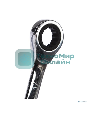 Набор ключей комбинированных трещоточных Rexant (8, 10, 13, 17, 19 мм), 5 шт., CrV, зеркальное хромирование