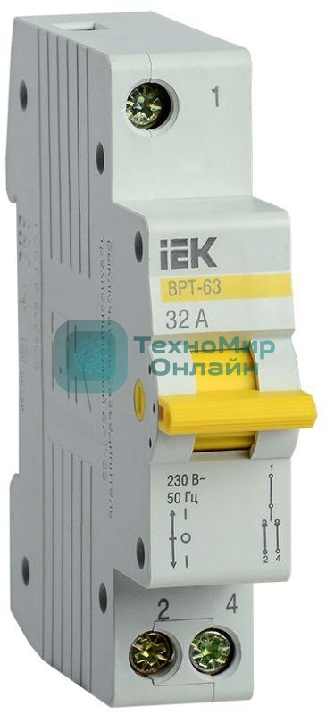 Выключатель-разъединитель трехпозиционный 1п ВРТ-63 32А IEK MPR10-1-032