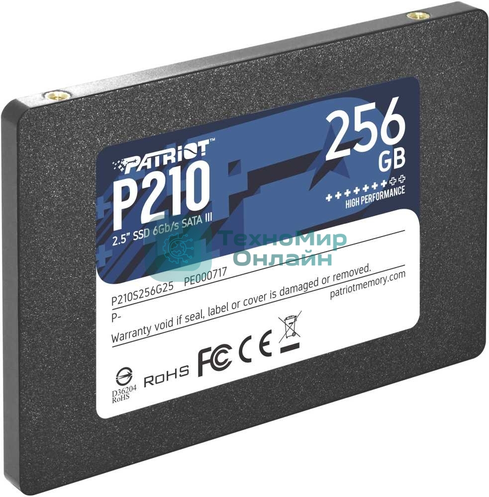 Накопитель SSD Patriot P210, 256Gb, SATA III, 2.5