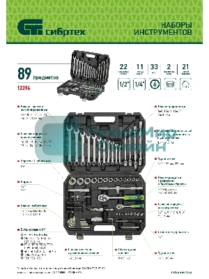Набор инструментов Сибртех, 1/2