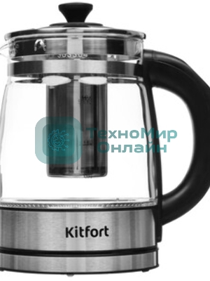 Чайник электрический Kitfort KT-6119 1.7л. 2200Вт прозрачный (корпус: стекло)