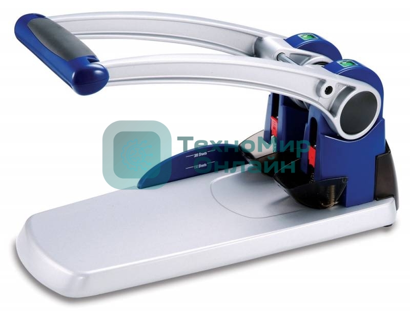 Дырокол Kw-Trio Heavy Duty 9550, до 300 листов, металл синий/серебристый, отверстий: 2, с линейкой