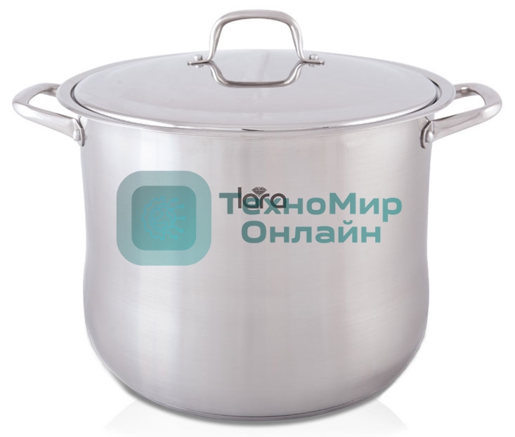 Кастрюля Lara LR02-44 15,2 л LR02-44 Кастрюля Lara (нерж) 28x23 см, 15.2 л, капсулир индукц дно, крышка из стали