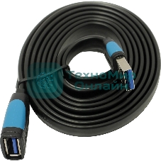 Кабель-удлинитель Vention USB 3.0 AM/AF - 1,5 м плоский VAS-A13-B150