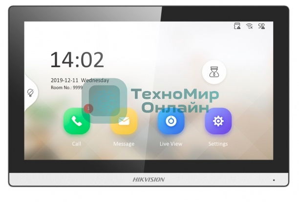 Видеодомофон Hikvision DS-KH6350-WTE1 черный