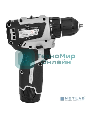 Дрель-шуруповерт ИНТЕРСКОЛ ДА-10/12В 38, 12 В, 3 Ач, 38 Нм, бесщеточный