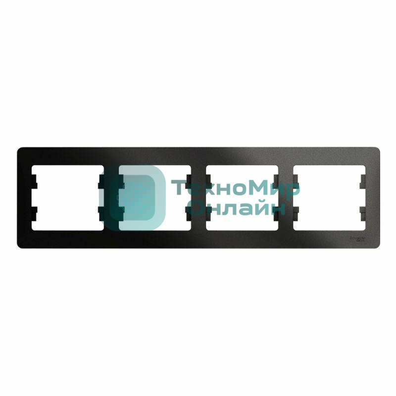 Рамка 4-м Glossa горизонт. антрацит SchE GSL000704