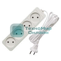 Удлинитель 4х5 м без заземл. 6А IP20 ШВВП 1.3 кВт Союз 481S-0405