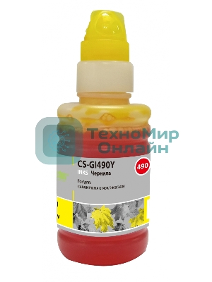 Чернила Cactus CS-GI490Y желтый 100мл для Canon PIXMA G1400, G2400, G3400