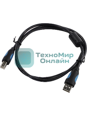 Кабель Vention USB 2.0 AM/BM - 1м. черный VAS-A16-B100