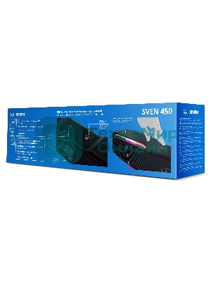 Акустическая система SVEN 450 2.0 (2x5W, Bluetooth, RGb-подсветка) черная