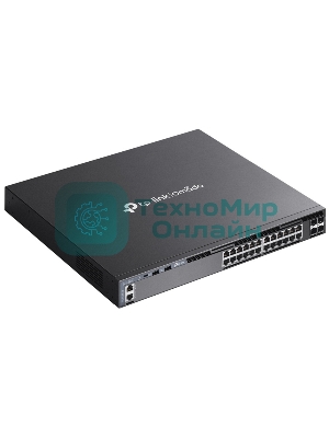 Коммутатор управляемый стекируемый 3 го уровня TP-Link SG6428X Omada с 24 гигабитными портами и 4 портами SFP+