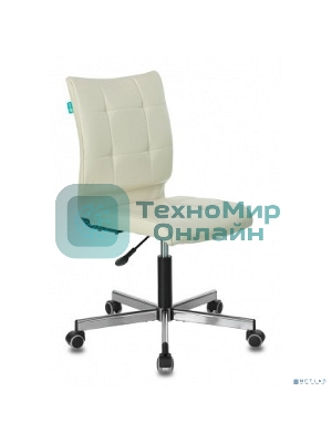 Кресло Бюрократ CH-330M/BEIGE бежевый, экокожа, 120 кг, механизм качания, без подлокотников