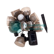 Гирлянда садовая Rexant Эбби, 335 см, 3000К, встроенный аккумулятор, солнечная панель, коллекция Лондон