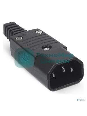 Вилка Cabeus, вилка C14, 10А, для кабеля, : черный