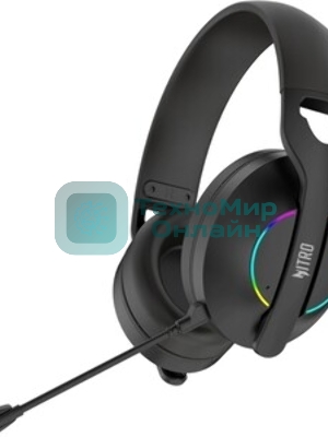 Гарнитура Acer OHR400 чёрный, беспроводная + проводная, USB/mini jack 3.5 мм, до 45 ч, подсветка