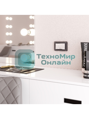 Розетка двойная влагозащ. с зазем. с защит. крышками и шторками Werkel W1172213 (перламутровый рифленый)