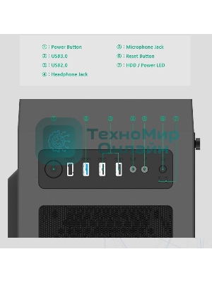 Компьютерный корпус ZALMAN T7, ATX, черный, WINDOW, 2xCOMBO (3.5
