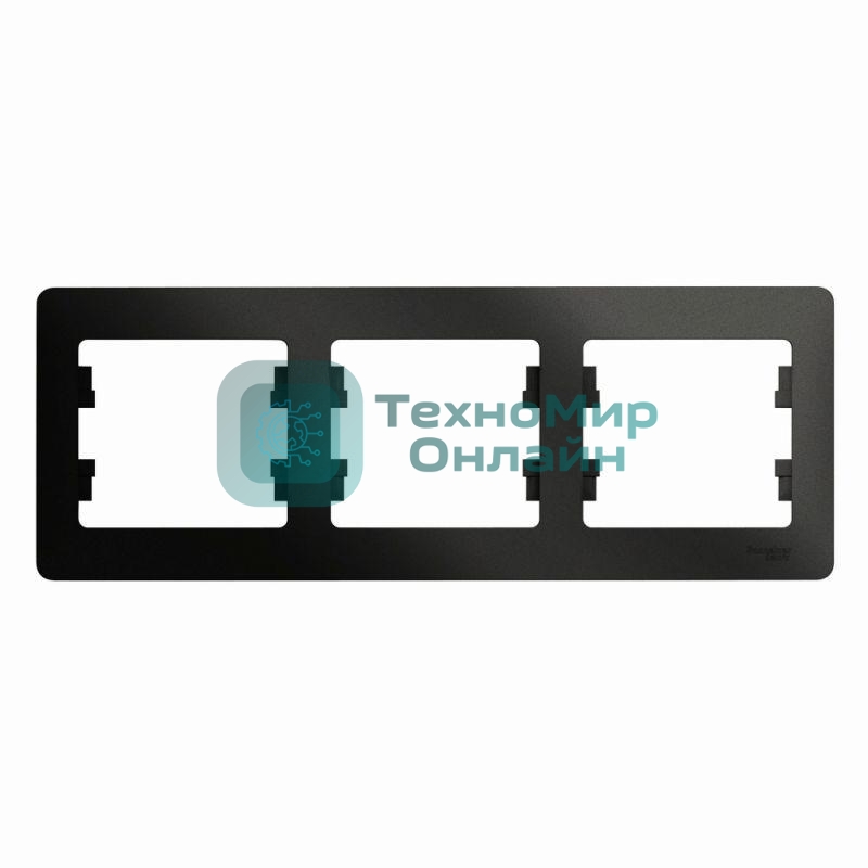 Рамка 3-м Glossa горизонт. антрацит SchE GSL000703